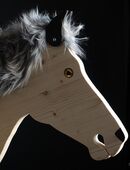 Holzpferd Voltigierpferd Ohren+Kopfbeweglich,Truhe Staufach Pferd in 48231