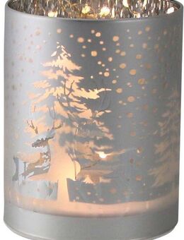 AM Design LED Windlicht, LED fest integriert, Warmweiß, Weihnachtsdeko, mit weihnachtlichen Elementen