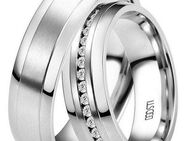 DOOSTI Trauring Schmuck Geschenk Edelstahl Trauring Ehering Partnerring LIEBE, Made in Germany - wahlweise mit oder ohne Zirkonia