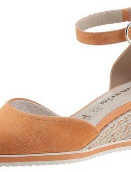 Tamaris Keilpumps, Keilabsatz, Schlupfschuh, Riemchensandale mit modischem Jute-Besatz