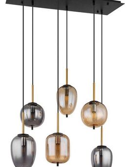 GLOBO LIGHTING Hängeleuchte BLACKY, ohne Leuchtmittel, 4 unterschiedliche Glasformen und 2 Farben