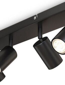 B.K.Licht Deckenspots, ohne Leuchtmittel, 4-flammige Spotlampe,schwenkbar, drehbar, schwarz, ohne Leuchtmittel