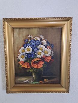 Gemälde handgemalt Vintage Blumen in der Vase - Knittlingen