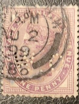 Briefmarke, verm. 1891, One Penny - Leverkusen