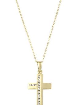 Amor Kette mit Anhänger Kreuz, 2014242, mit Zirkonia (synth)
