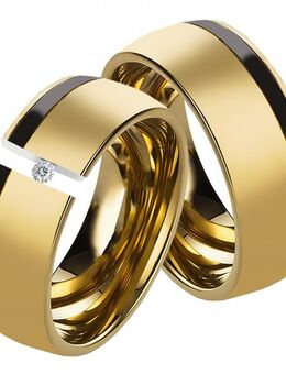 Edelstahlringe Goldfarbig LUC22 mit Diamant - Aholming