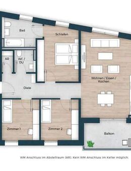 Direkt am Marienbergpark: Tolles Raumkonzept, Süd-Balkon, 2 Bäder, TG + Lift, KfW 40 EE - Nürnberg
