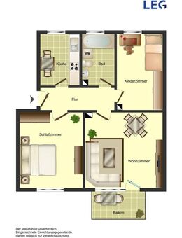 Auch kurzfristig anmietbar-3-Zimmer-Wohnung in Weddinghofen im Angebot, mit Tapete und Laminatboden. - Bergkamen