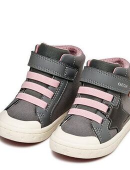 Geox B GISLI GIRL Lauflernschuh Boots, Glitzerschuh mit Gummizug und Klett