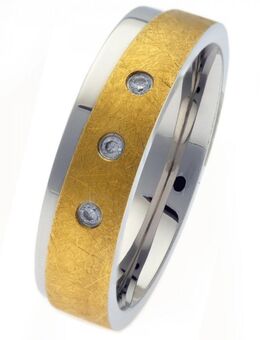 Damenring Edelstahl 371D mit Zirkonias - Aholming