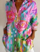 Plus Size Damenbluse mit Blumenmuster Grösse 4XL in 06110