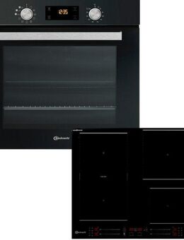 BAUKNECHT Backofen-Set BAKO BLACK STEAM PROTECT, mit 2-fach-Teleskopauszug, Pyrolyse-Selbstreinigung, Pyrolyse-Reinigungssystem