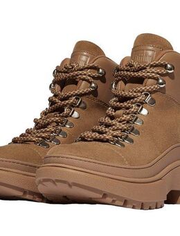 Fitflop WYLDER SUEDE HIKER-LACE BOOTS Schnürboots Trekking Boots, Schnürstiefel mit robuster Plateausohle