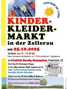 25.10.2025, 12-15:30 Uhr, Kinderkleider-/Spielzeugmarkt Würzburg Zellerau - Würzburg