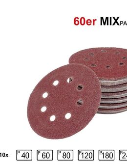 #SALE# Klett-Schleifscheiben Mix Ø 125mm 60 Stk. Exzenter Schleifpapier - Wuppertal