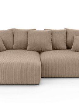 Home affaire Ecksofa LAKESIDE klein mit Bettfunktion und Bettkasten, B/T/H 235/142/84 cm, L-Form, Recamiere beidseitig montierbar, mit Wellenunterfederung