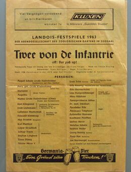 Landois-Festspiele 1963: "Twe von de Infantrie", Programmblatt - Münster