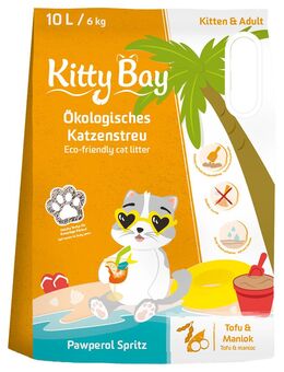 KittyBay Ökologische Katzenstreu Pawperol Spritz Tofu & Maniok - 10 l (6 kg)