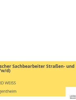 Kaufmännischer Sachbearbeiter Straßen- und Tiefbau (m/w/d) - Bad Mergentheim