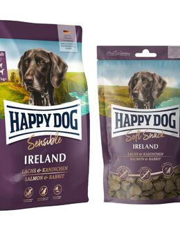 Happy Dog Kombi-Paket: Supreme Sensible 10 / 12,5 kg + 5 x 100 g Soft Snack - Sensible Ireland 12,5 kg + Ireland 5 x 100 g