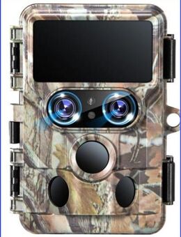 iZEEKER Wildkamera WLAN Duales Objektiv 4K 30fps 60MP, Wildtierkamera mit Sternenlicht Nachtsicht Bewegungsmelder, 120° Erfassungswinkel 0,1s Auslösezeit, Wildcamera mit 32GB SD-Karte - Weinstadt