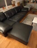 Leder Ecksofa von Brühl, schwarz in 27619