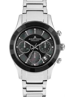 Jacques Lemans Chronograph Elegance 1-2151E, Quarzuhr, Armbanduhr, Damenuhr, Herrenuhr, Edelstahlarmband