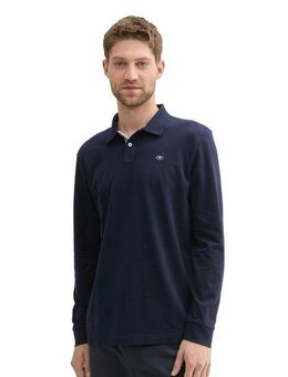 TOM TAILOR Langarm-Poloshirt mit Logo-Stickerei