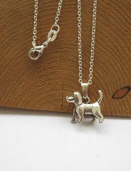 ☝️☝️☝️Halskette, 925 Sterling Silber plat. + Anhänger Hund in 3D NEU ⭐⭐⭐⭐⭐ - Gersthofen