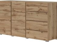 INOSIGN Sideboard Asymetric, Breite 138 cm, grifflose Kommode 2 Türen/4 Schubkästen, Schubladenschrank mit viel Stauraum, Einlegeböden verstellbar