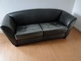 COR Zelda Sofa Zweisitzer 191 cm Leder schwarz Keder blau in 48653