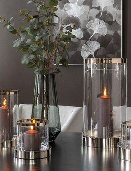 Fink Windlicht EMPIRE (1 St), Kerzenhalter, Dekoglas mit Platinumauflage
