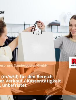 Verkäufer (m/w/d) für den Bereich: allgemeiner Verkauf / Kassentätigkeit in Vollzeit, unbefristet - Neustrelitz
