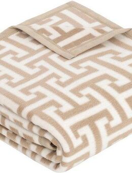 Wohndecke Jacquard Decke Cambridge, IBENA, mit schlichtem Labyrinth-Monogramm