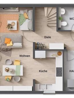 Raumwunder 90, Preis inkl. Grundstück, massiv gebaut - Konz