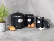 WENKO Vorratsdose Modell Nero, Metall, (Set, 3-tlg), Aufbewahrungsdosen für Vorräte und Lebensmittel, 3 Größen