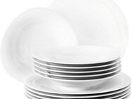 Seltmann Weiden Tafelservice Geschirr-Set Trio (12-tlg), 6 Personen, Porzellan, Geschirr, Teller Set, weiß, Made in Germany, 12 Teile, für 6 Personen