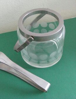 Ingrid Glas Eiseimer Eiskübel Eiswürfelbehälter Ice Buck Polka Dots 1960er/1970er Jahre mit zugehöriger Eiswürfelzange - Hamburg Hamburg-Nord