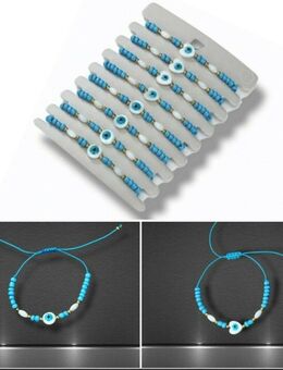 8x Armband mit Nazar Boncuk Blaue Auge Rund und Herz Motiv Schmuck Geschenkidee 14,90* - Villingen-Schwenningen