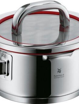 WMF Bratentopf Function 4, Cromargan® Edelstahl Rostfrei 18/10 (2-tlg), wärmereduzierende Griffe, mit 4 Abgießfunktionen, Innenskalierung