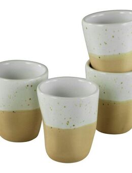 my home Espressotasse Espressobecher, modernes Geschirr-Set Bruddesta, 4er Set, 4-tlg., Steinzeug, hohe Haltbarkeit, spülmaschinengeeignet & mikrowellengeeignet, 80 ml