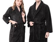 HAMMETEX Bademantel Bademantel unisex, ultraweicher & flauschiger Fleecemantel, Langform, Fleece, Schalkragen, Gürtel, ideal für Sauna & Spa, Hotelbademantel, Morgenmantel