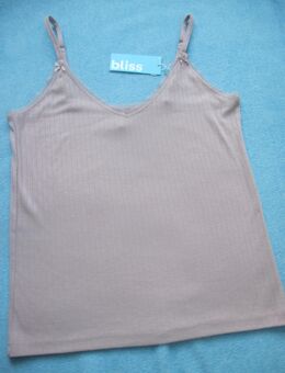 NEU mit Etikett * Edel * Schleifen- Lace- Spitzen * Romantik * Ajour * Spaghetti * Träger- Top * T- Shirt "bliss" Gr. 38- 40/ S- M * alt- rosé * - Riedlingen