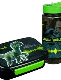 Scooli Lunchbox Brotzeitdose & Trinkflasche, Jurassic World, Kunststoff, (Set, 2-tlg), mit Trinkflasche