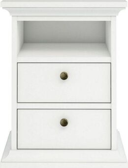 Home affaire Nachttisch Paris Nachtkommode, Nachtschrank, Beistelltisch, mit 2 Schubladen und 1 offenen Fach, Breite 44 cm, Höhe 59 cm