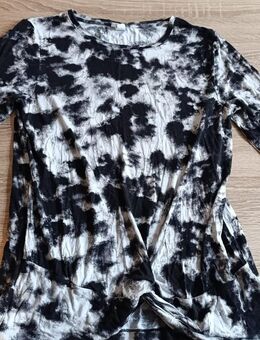 Damen Langarmshirt, Gr. M 40/42, schwarz/weiß mit Bauchknoten, ungetragen, neu - Herten