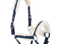 Nomad Tales Halfter mit Kunstfellbesatz, marineblau - Pony