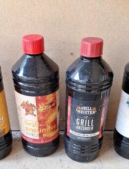 4 Flaschen Grillanzünder Flüssigkeit Grillmeister Tip Flash Grüner Jan als Set - Essen