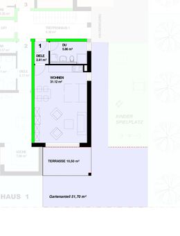 Neubau: 1-Zimmer Erdgeschoss mit Terrasse in Steinen - Höllstein Nr.1 - Steinen (Baden-Württemberg)