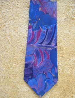 NEU * Elegant * Original VINTAGE * Business * Ausgeh * Phantasie * Wave * Seiden * Krawatte "Orbit" blau * bunt * - Riedlingen